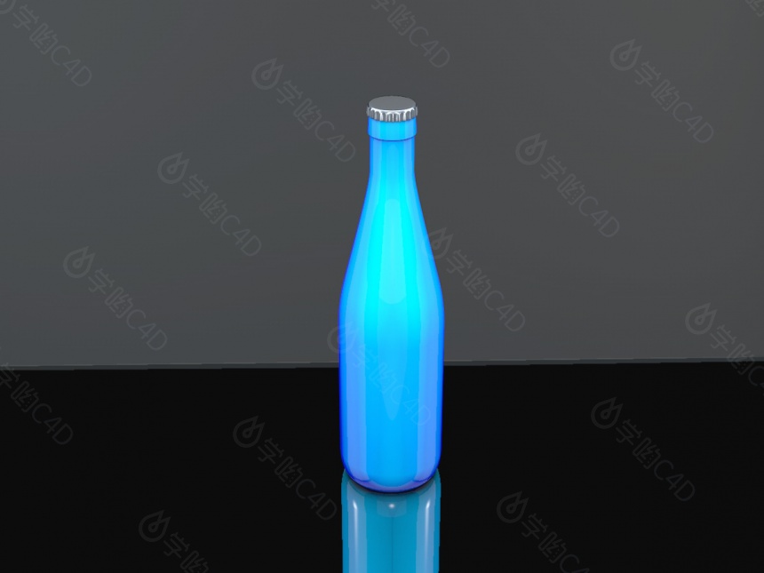玻璃汽水瓶C4D模型