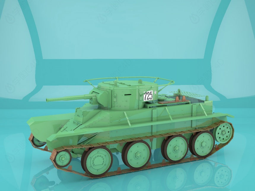 苏联BT-2坦克C4D模型