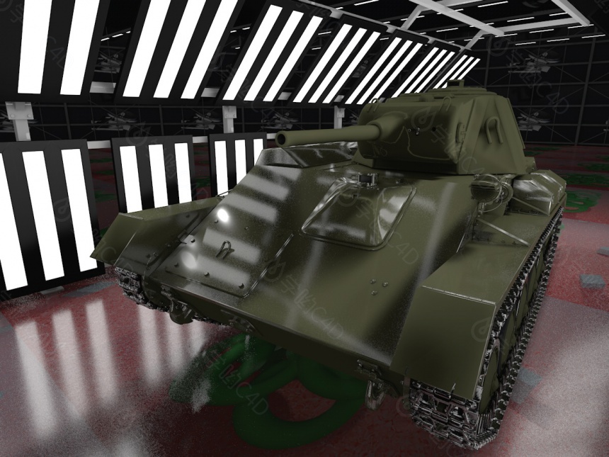 97式中型坦克C4D模型
