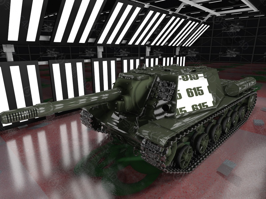 苏联SU-85反坦克C4D模型