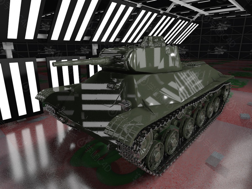 美国T14重型坦克C4D模型