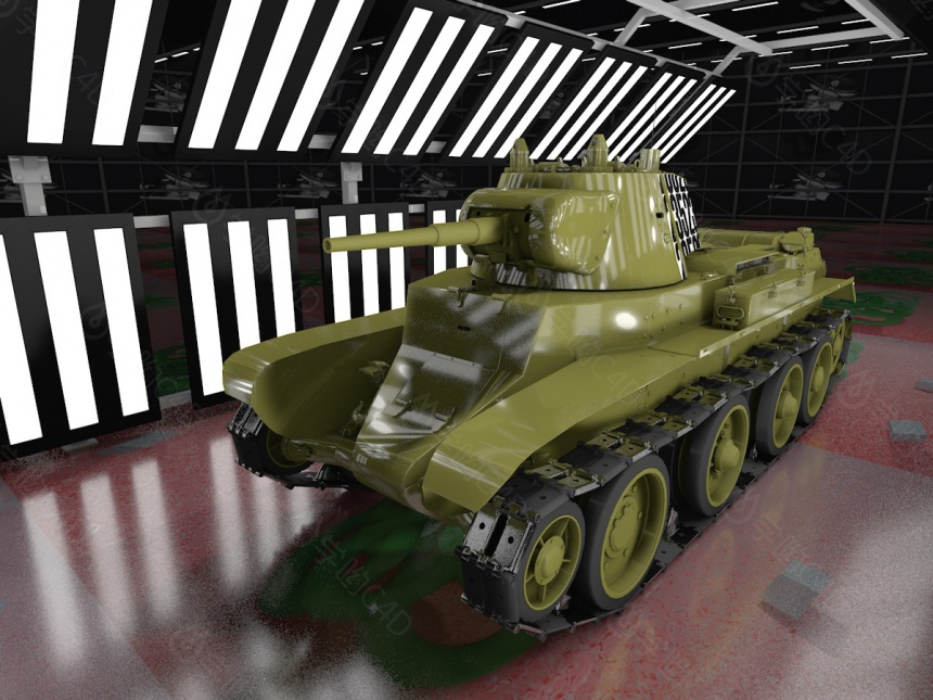 苏联BT-7快速坦克C4D模型