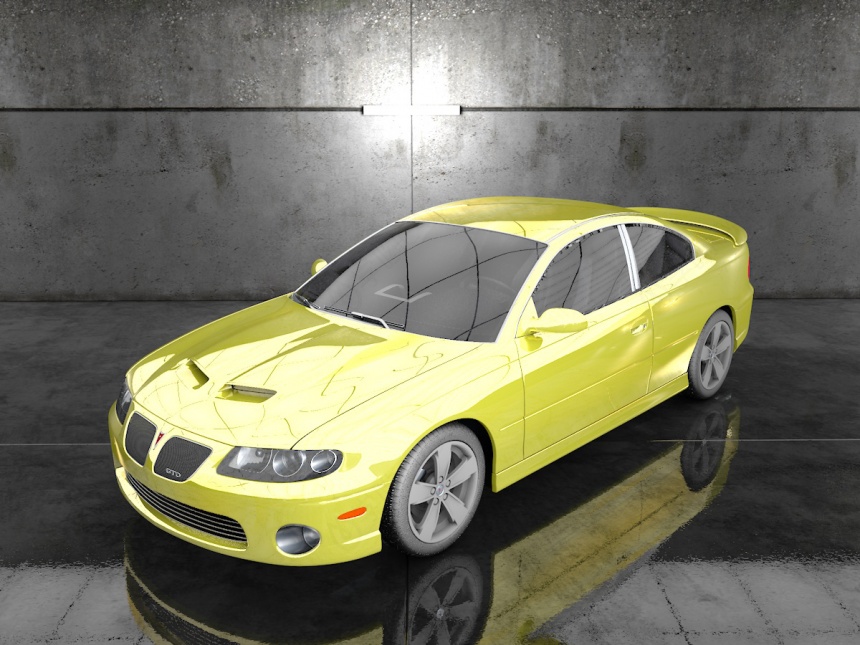 黄色GT跑车C4D模型