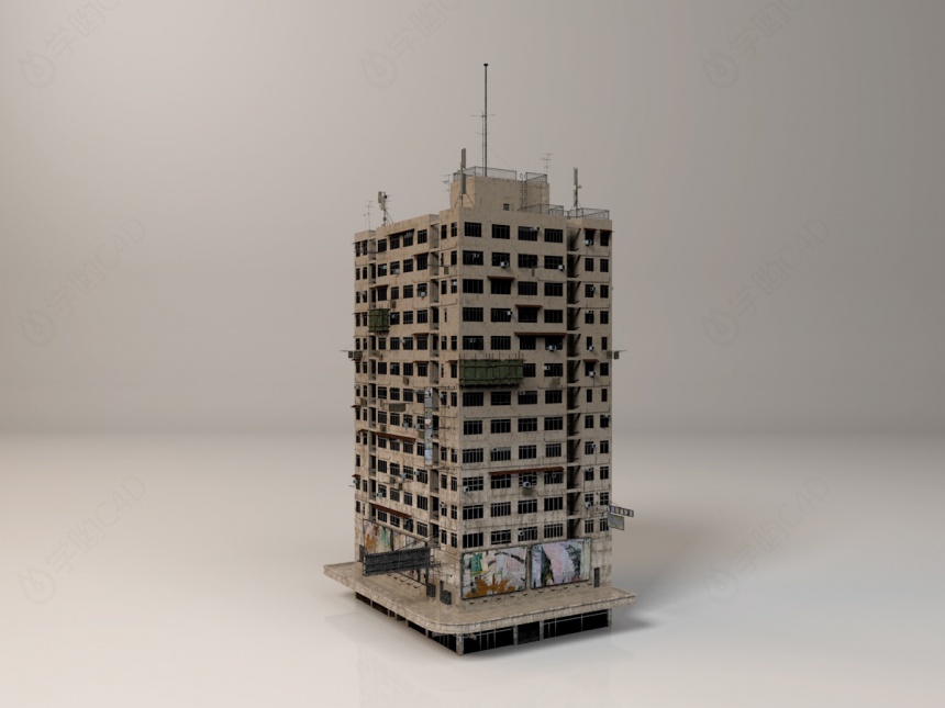 废弃大楼C4D模型