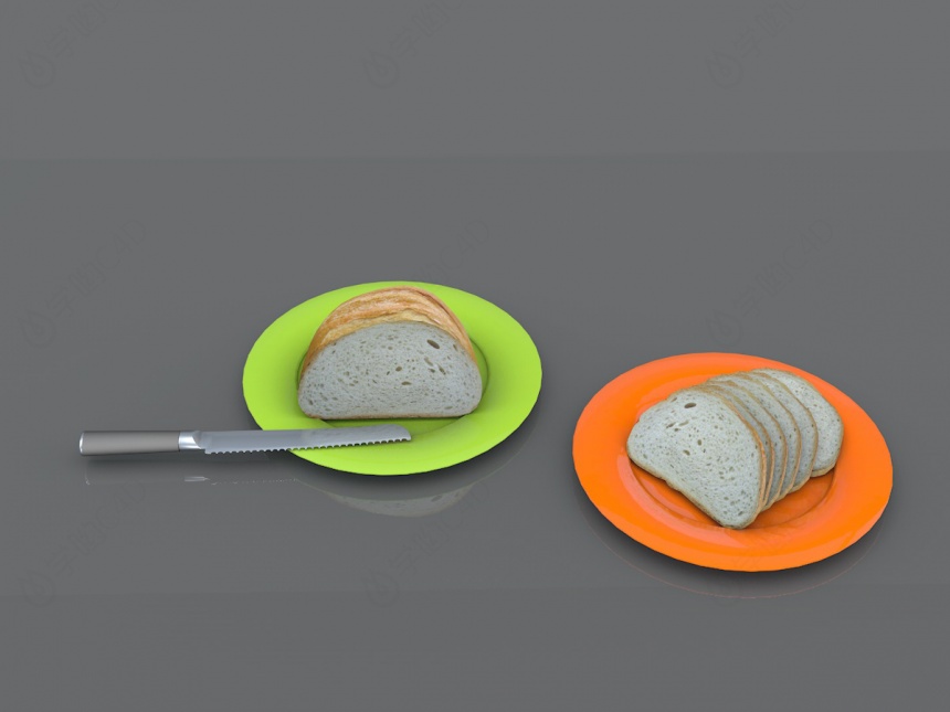 面包切片C4D模型