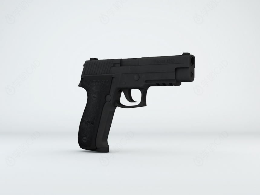 黑色手枪C4D模型