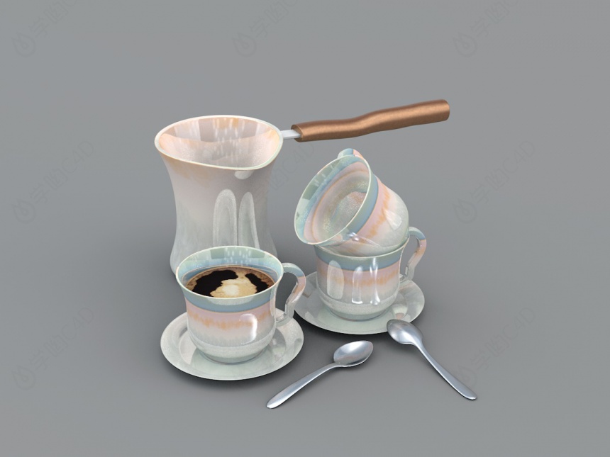 煮咖啡用具C4D模型