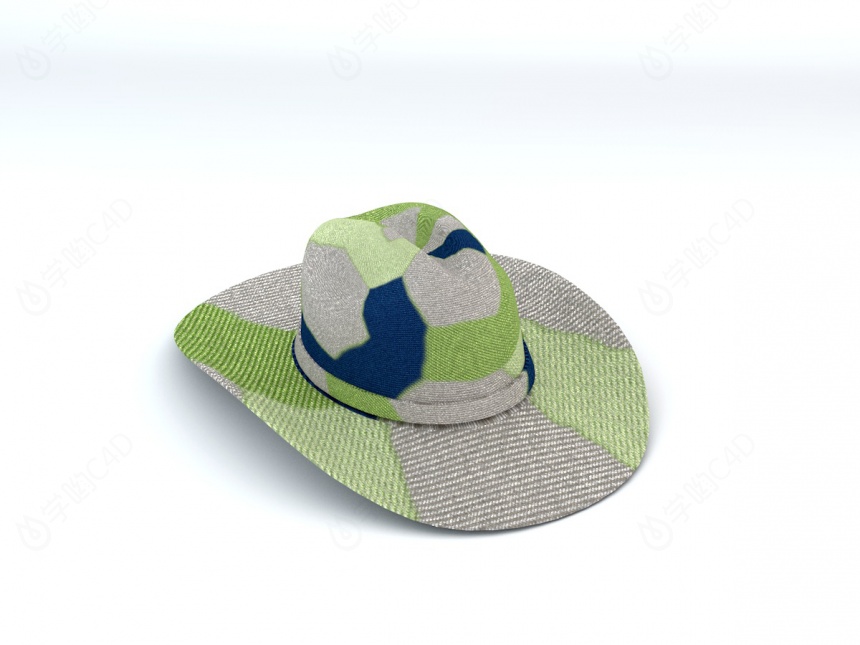 米色休闲帽子C4D模型