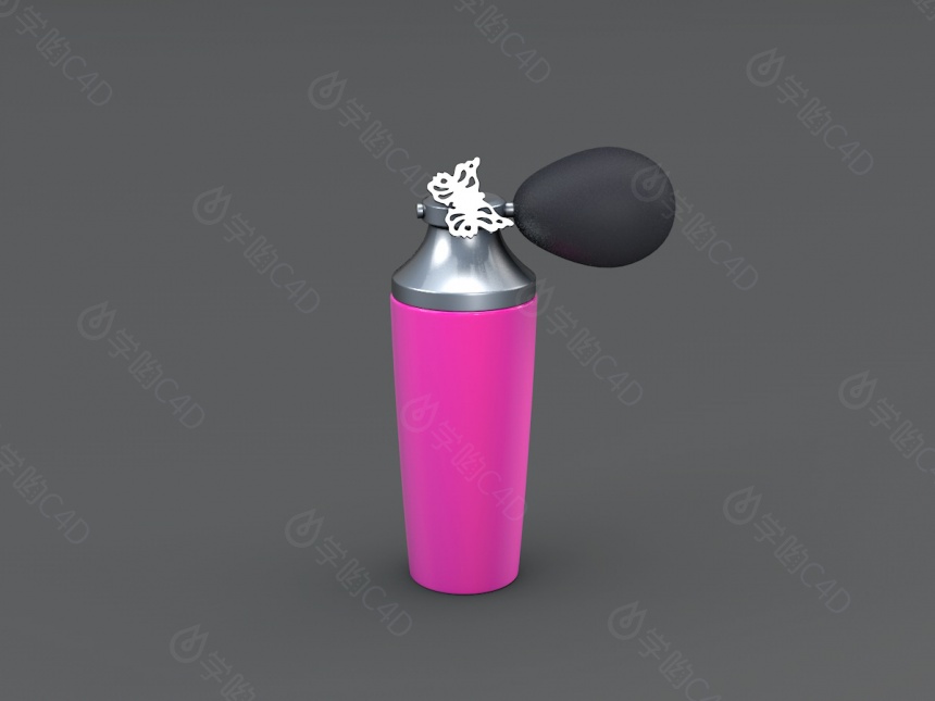 粉红瓶装香水C4D模型