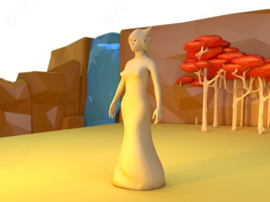女神雕塑C4D模型