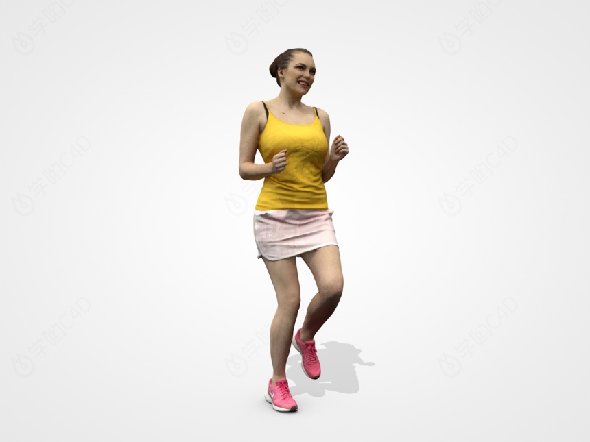 跑步女人C4D模型