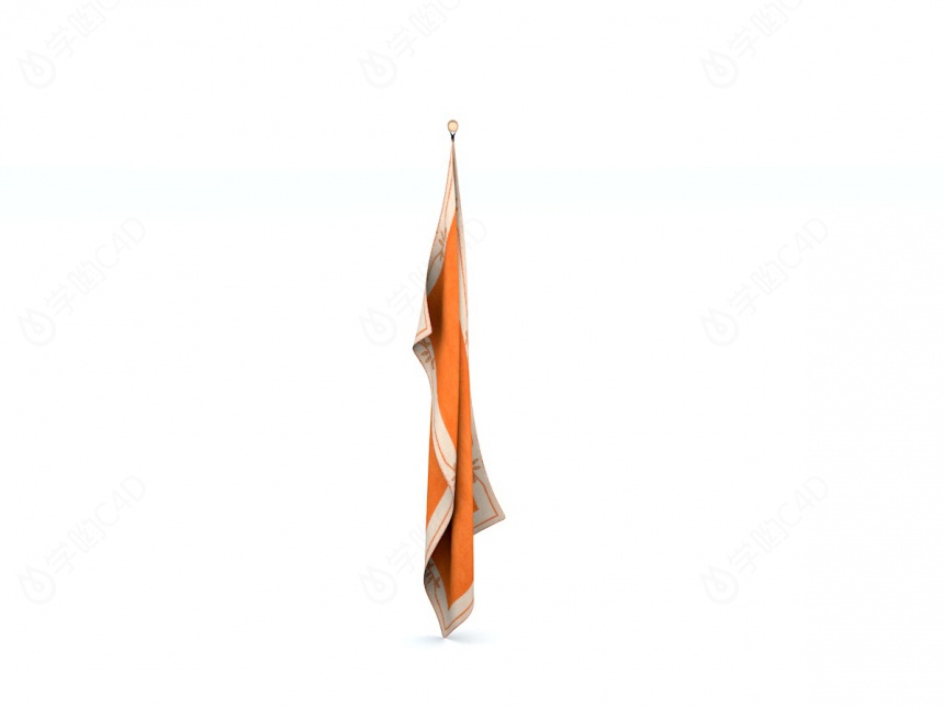 橙色手巾C4D模型