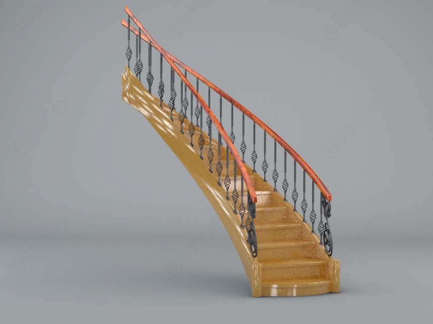 铁艺楼梯C4D模型