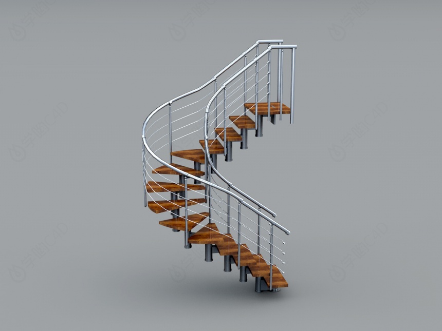 转角楼梯C4D模型