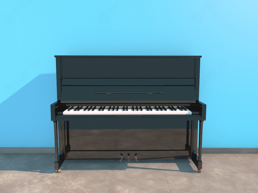 简约钢琴C4D模型