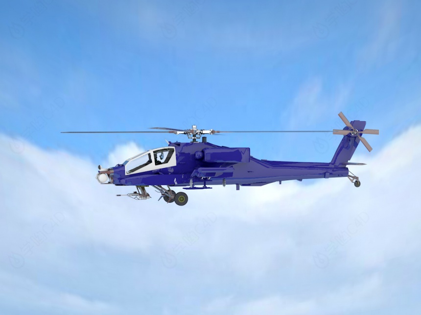 阿帕奇武装直升机C4D模型