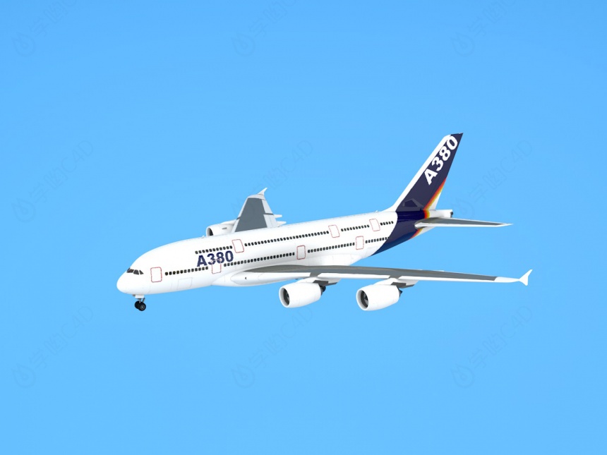 民用飞机空中客车空客A380C4D模型