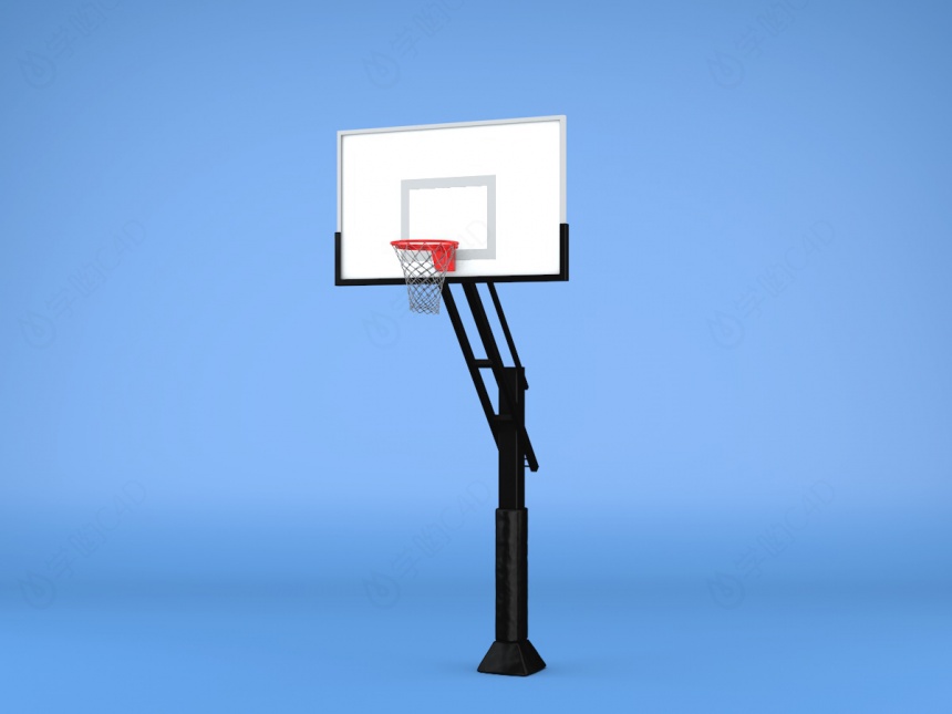 室外篮球架C4D模型
