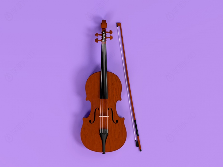 乐器之后小提琴C4D模型