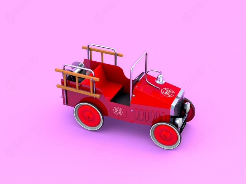 儿童玩具老爷车C4D模型