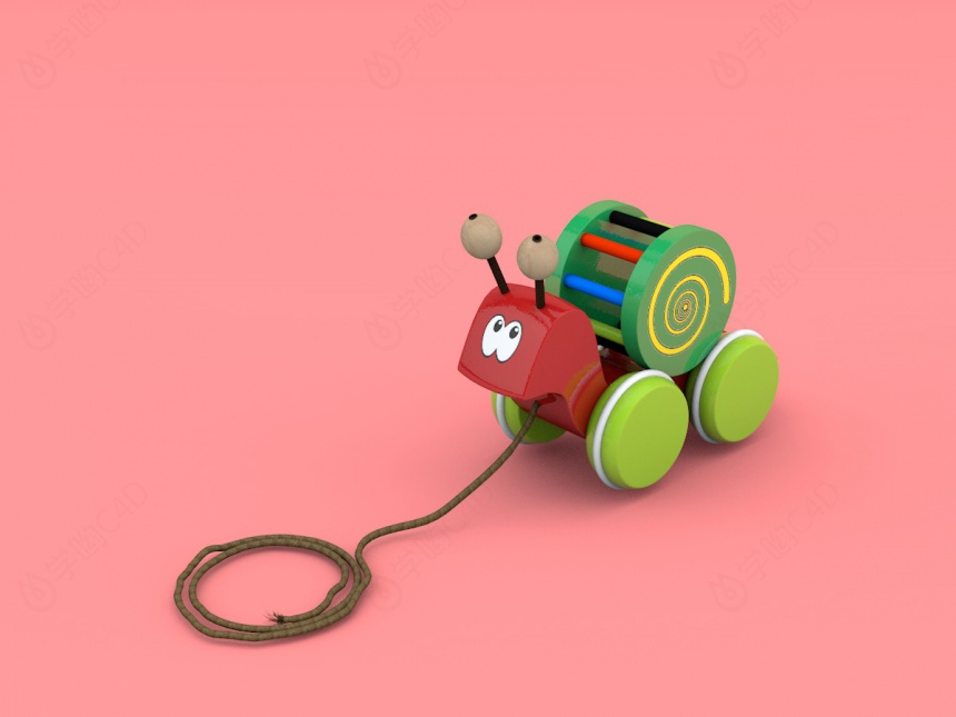 蜗牛玩具车C4D模型