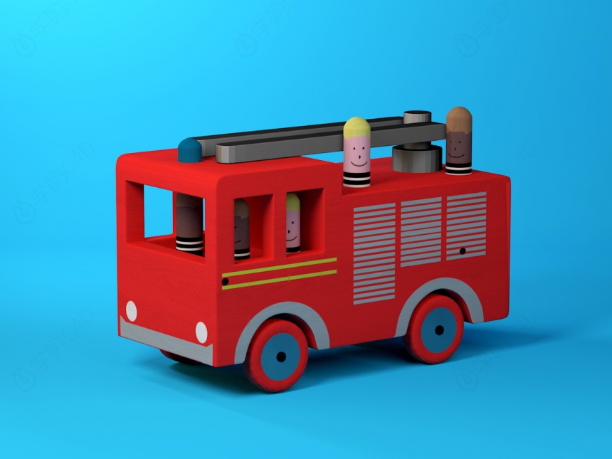 玩具救援车C4D模型