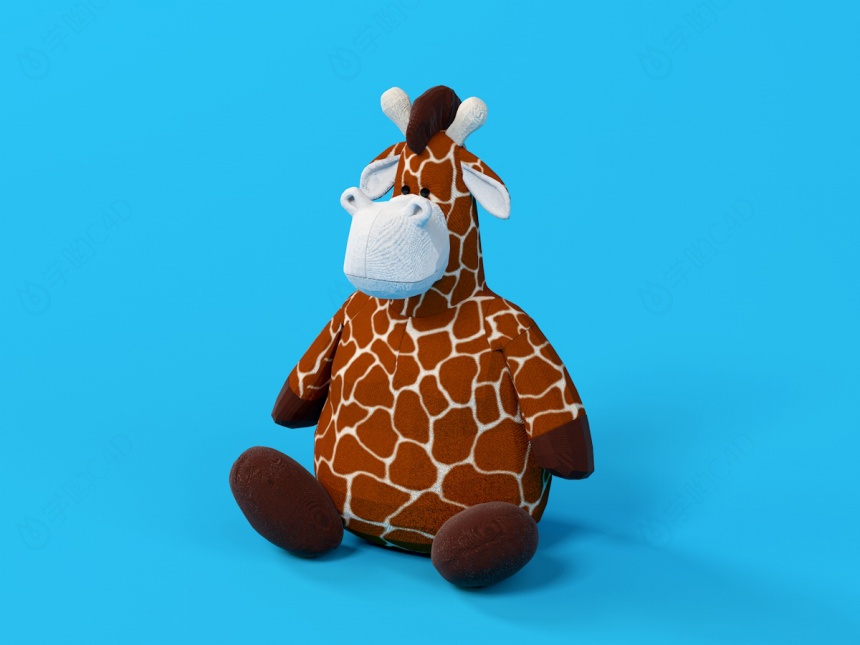 长颈鹿玩具C4D模型
