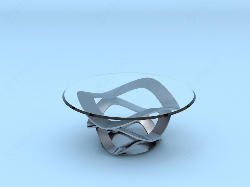 创意玻璃茶几桌C4D模型