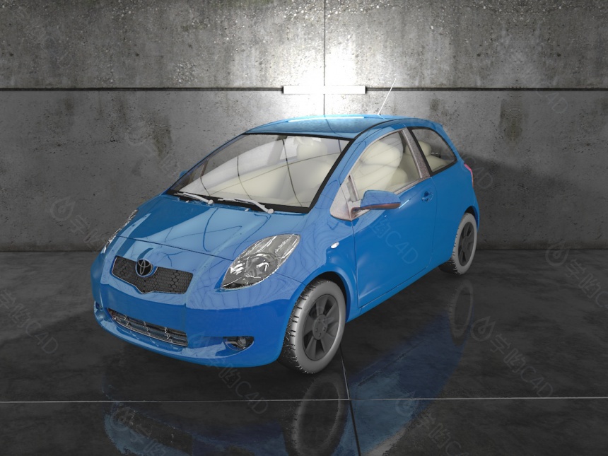 蓝色丰田汽车C4D模型