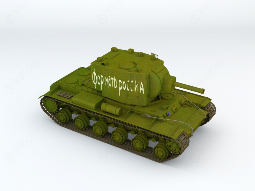 绿色对战坦克C4D模型