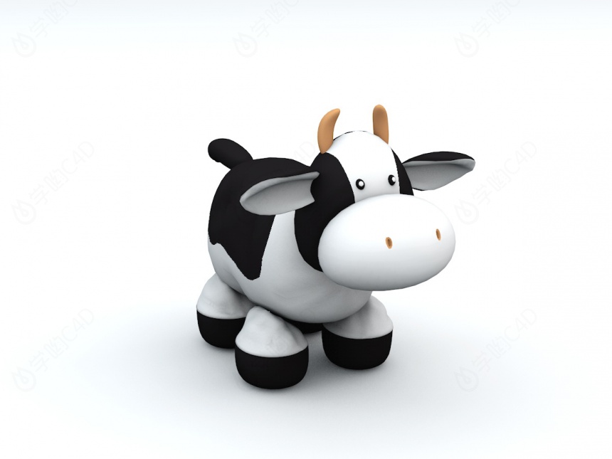 花奶牛玩偶C4D模型