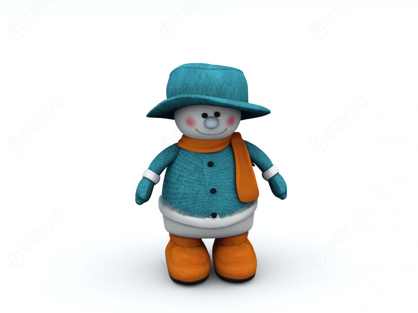 蓝色雪人玩具C4D模型