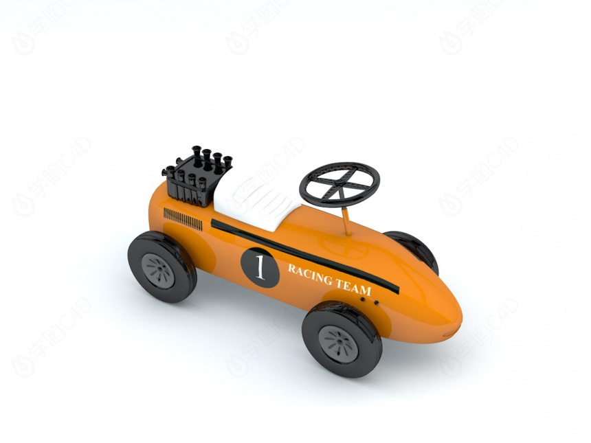 卡通车玩具C4D模型