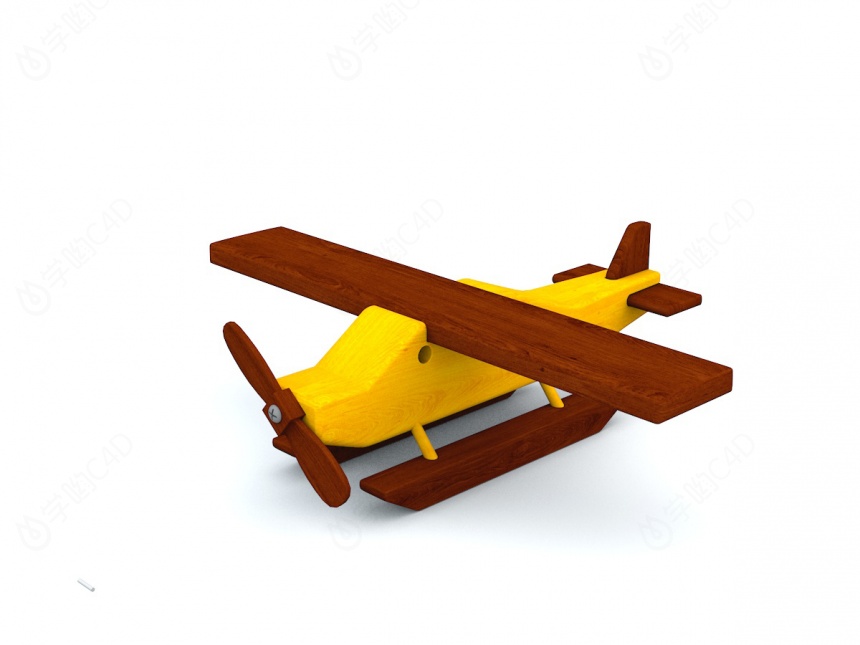 木质儿童飞机C4D模型