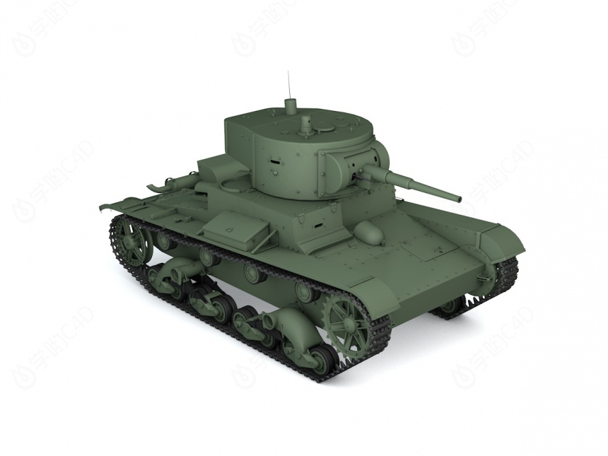 苏联T-26坦克C4D模型