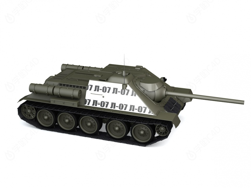 苏联SU-85坦克歼击车C4D模型