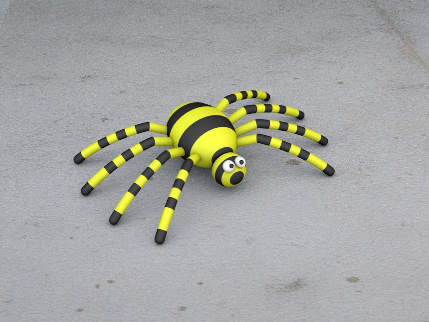 斑马蜘蛛C4D模型