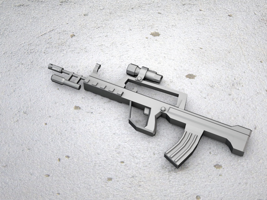 黑色冲锋枪C4D模型