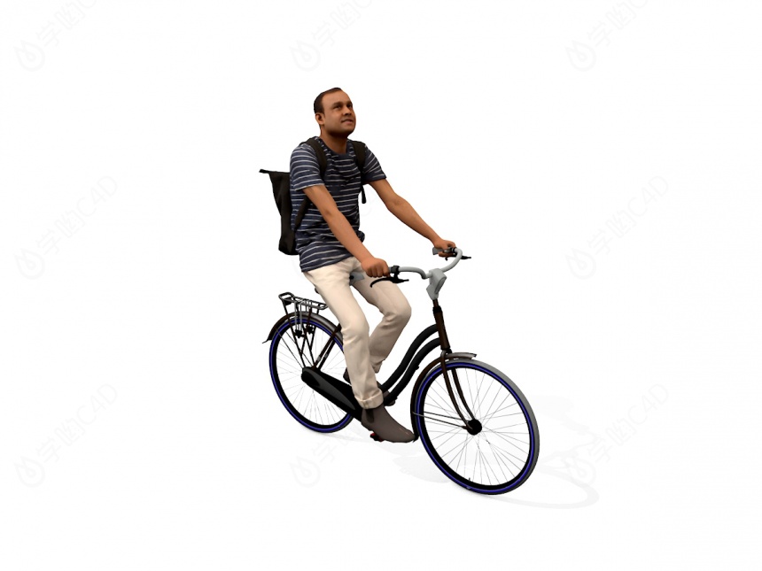 骑自行车的男人C4D模型
