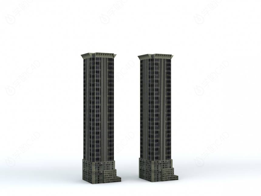 黑色高层建筑C4D模型