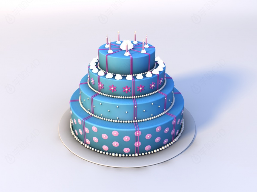 生日蛋糕C4D模型