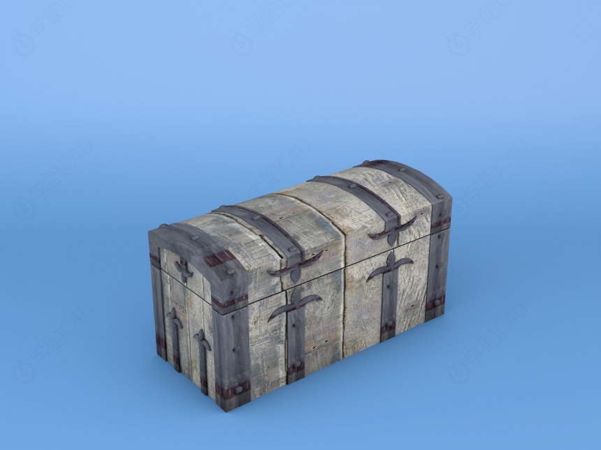 木质百宝箱C4D模型