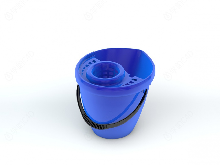 蓝色水桶C4D模型