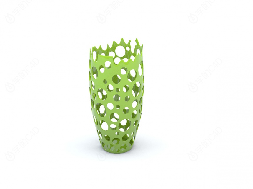 不锈钢镂空花瓶C4D模型