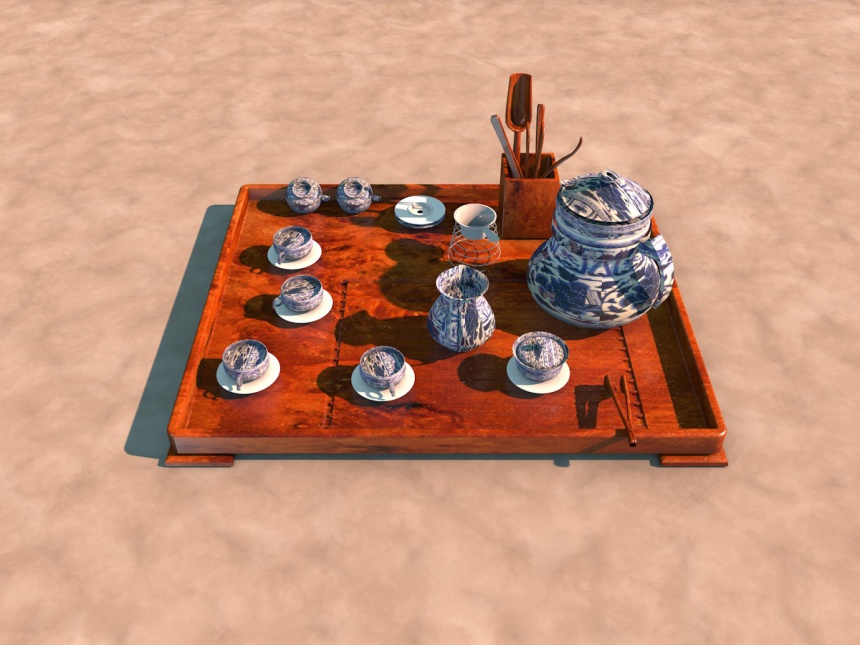 陶瓷茶具组合C4D模型