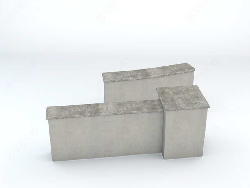 石质围墙C4D模型