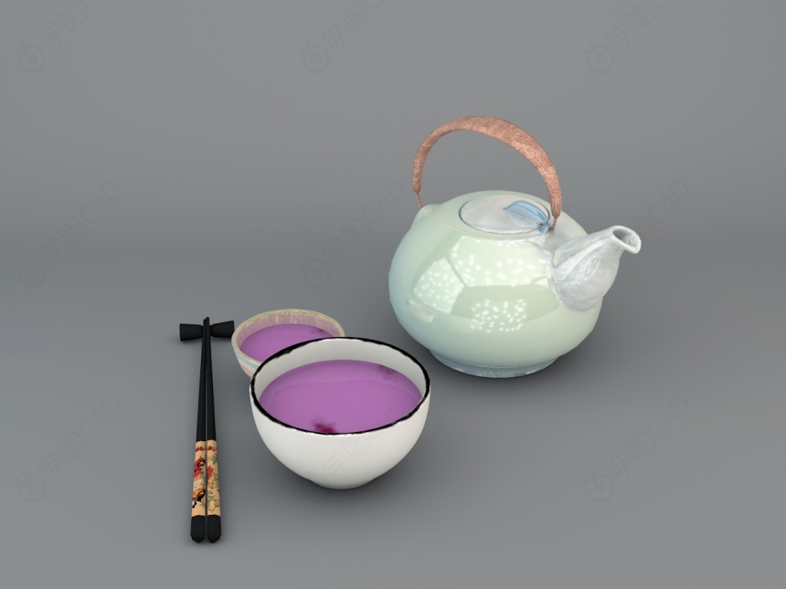 茶壶陈设品C4D模型