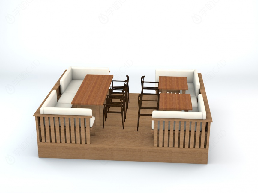 现代米色沙发C4D模型