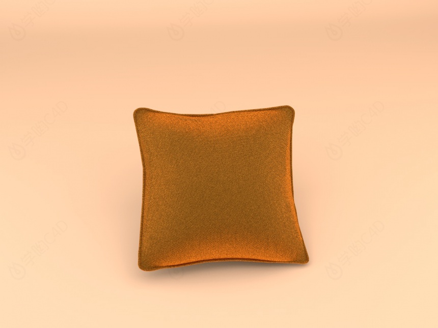 金色枕头C4D模型