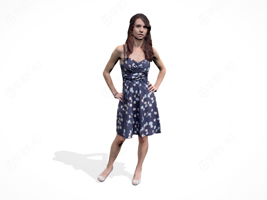 穿裙子的女人C4D模型